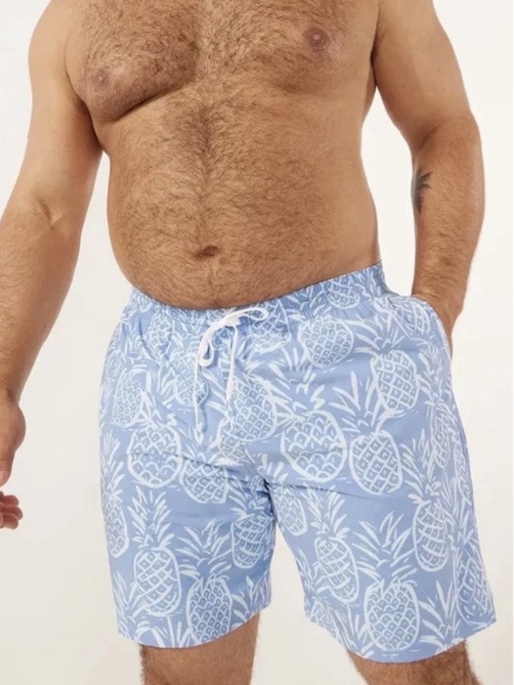 Chubbies The Thigh-napples Classic Swim Trunks Faded Blue Pineapple Men’s XXXL
